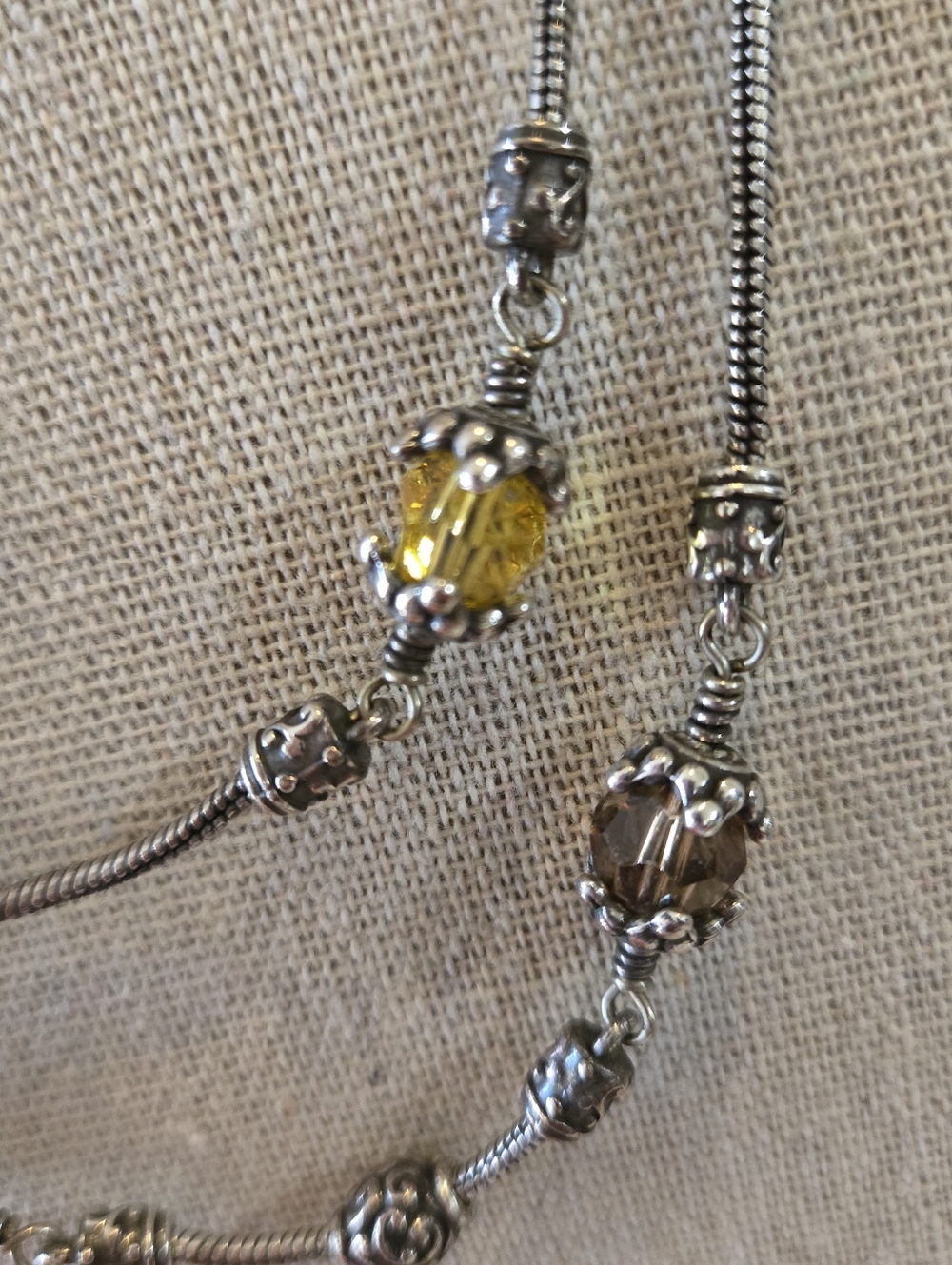 Brighton "Glass Mountain" Double Strand Necklace Silver Tone Vintage Retired - Picture 10 of 13